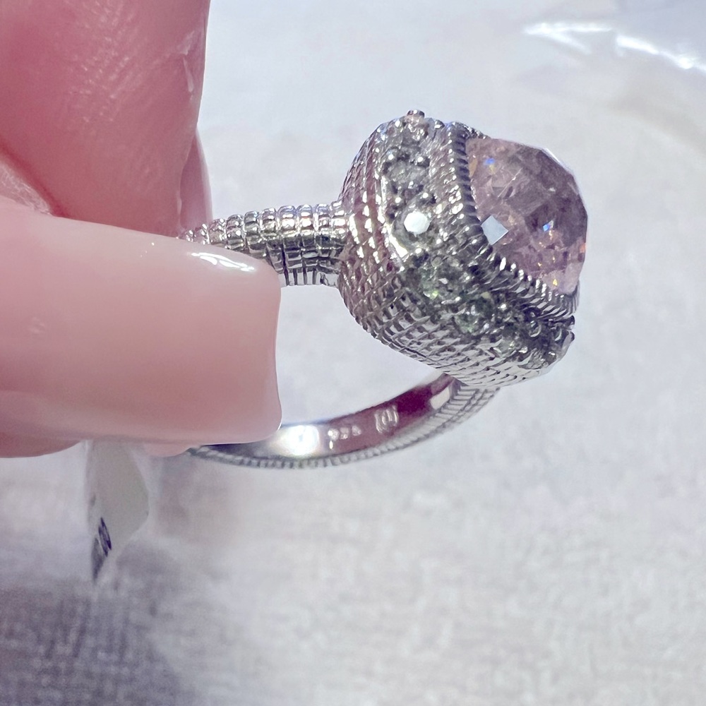 Judith Ripka Cushion Pink Stone Ring - Picture 8 of 10